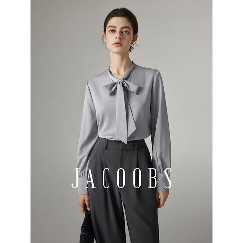 JACOOBS娅可家烟灰缎面衬衫