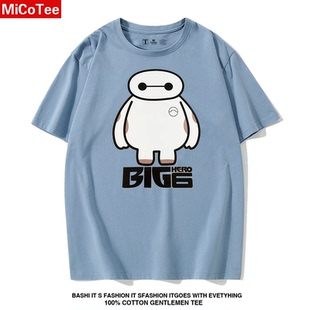 白色短袖 夏季 动漫情侣衣服卡通图案 男女款 超能陆战队大白周边T恤