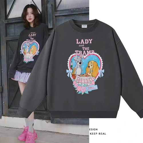 泰星小水同款Lady and the Tramp圆领卫衣男女2026小姐与流氓衣服