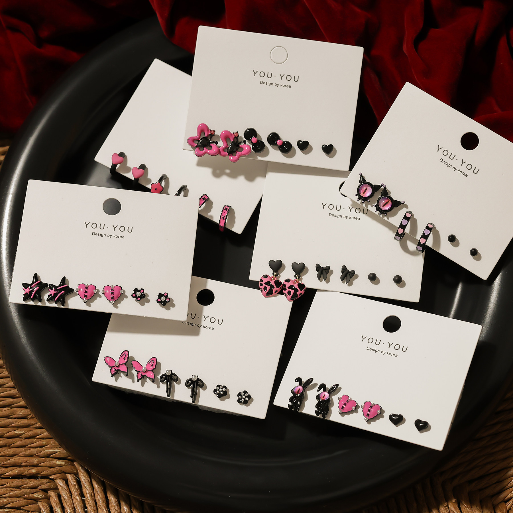 暗黑萝莉黑粉蝴蝶结少女心耳钉个性爆款小怪兽丑萌趣可爱银针耳饰,饰品/流行首饰/时尚饰品新,耳钉,淘宝优惠券,粉丝福利购,淘宝优惠卷