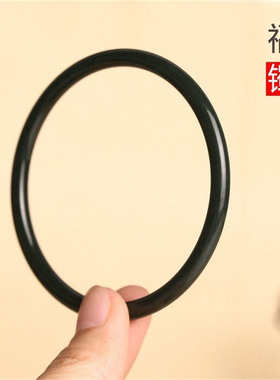 保真天然新疆青玉叮当镯和田玉翡翠玛瑙女细圆条小手镯乌鸡镯手饰