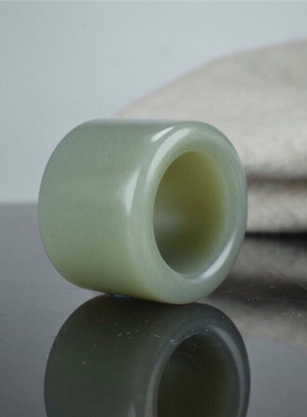 天然新疆和田玉戒指扳指男女款青白玉复古文玩指环玉石手玩件把玩