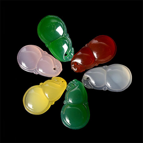 天然玉髓吊坠男女款翡翠色玉石招财保平安冰种玛瑙玉葫芦项链挂件