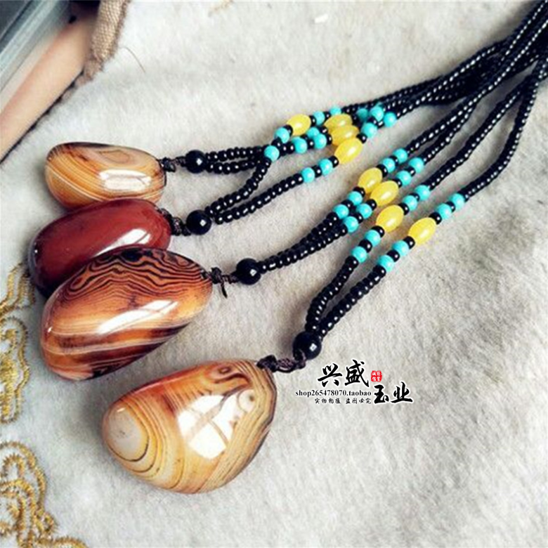 天然缠丝玛瑙原石吊坠男女毛衣链挂坠马达加斯加 玛瑙小石头吊坠