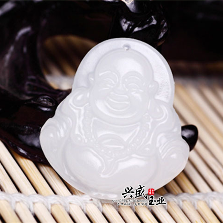 天然阿富汗女款羊脂白玉项链吊坠