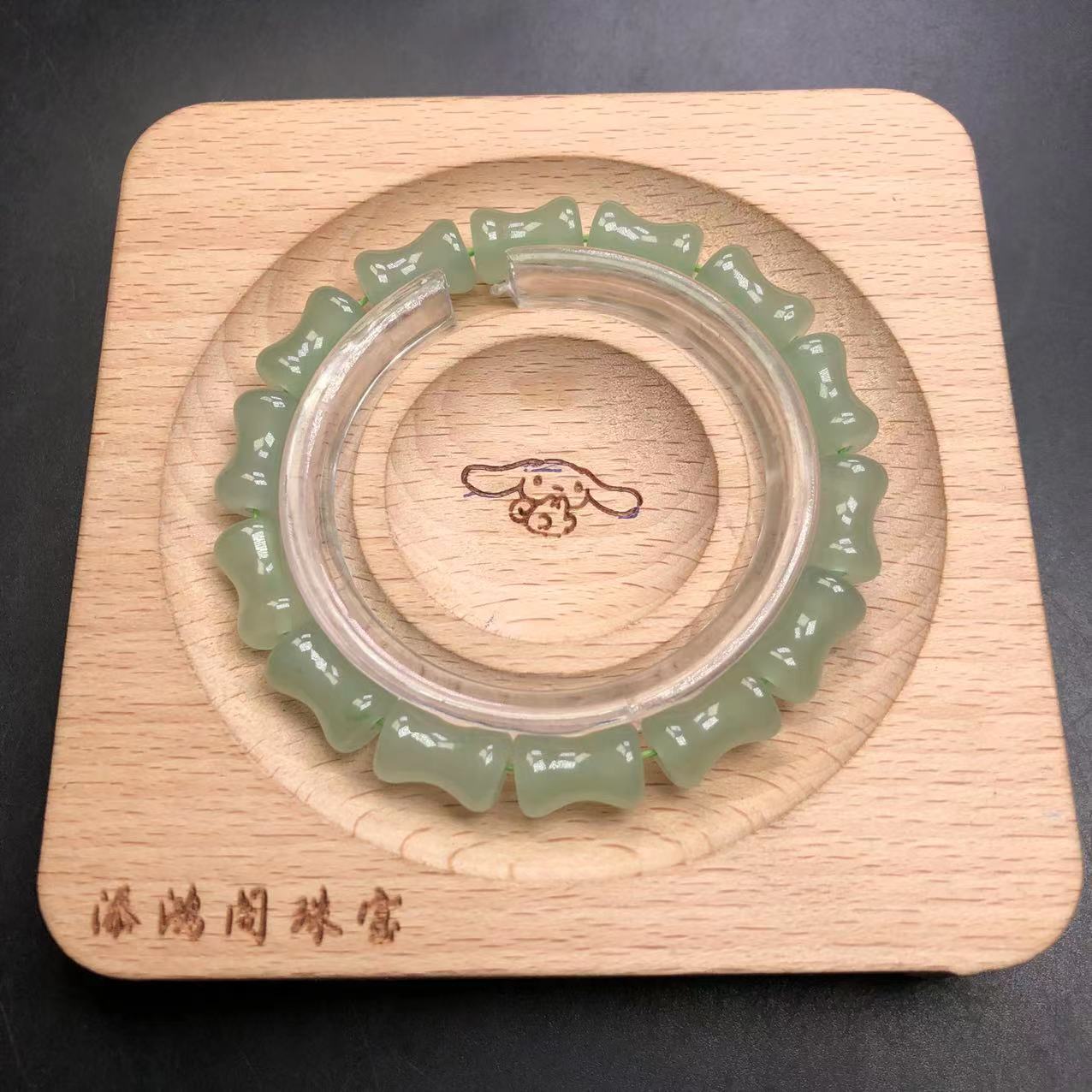 纯天然东陵玉竹节手串新款水晶算盘珠手链男女情侣款湖水绿玉手串
