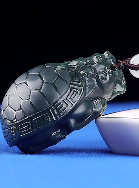 新疆青玉男士龙龟手把件