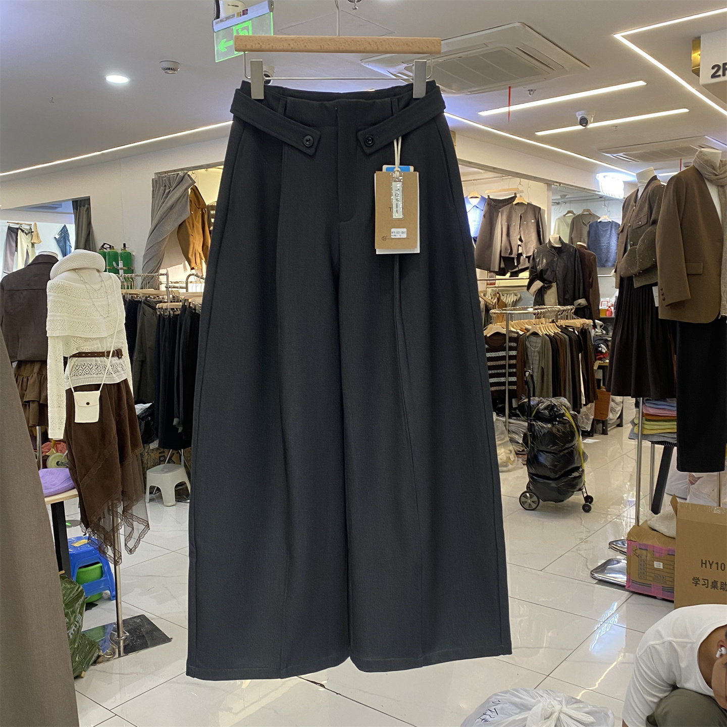 秋冬高腰垂感厚款显瘦阔腿裤女
