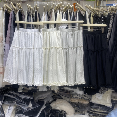 夏款甜美减龄木耳边蛋糕半身裙