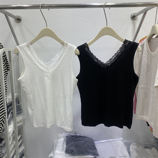 韩系2026春夏款蕾丝V领吊带背心女内新款搭修身显瘦百搭短款上衣