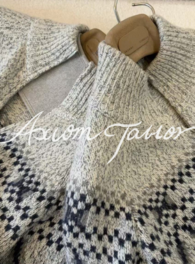 AXIOM TAILOR BC费尔岛毛衣双拉链羊驼毛羊毛开衫外套秋冬男