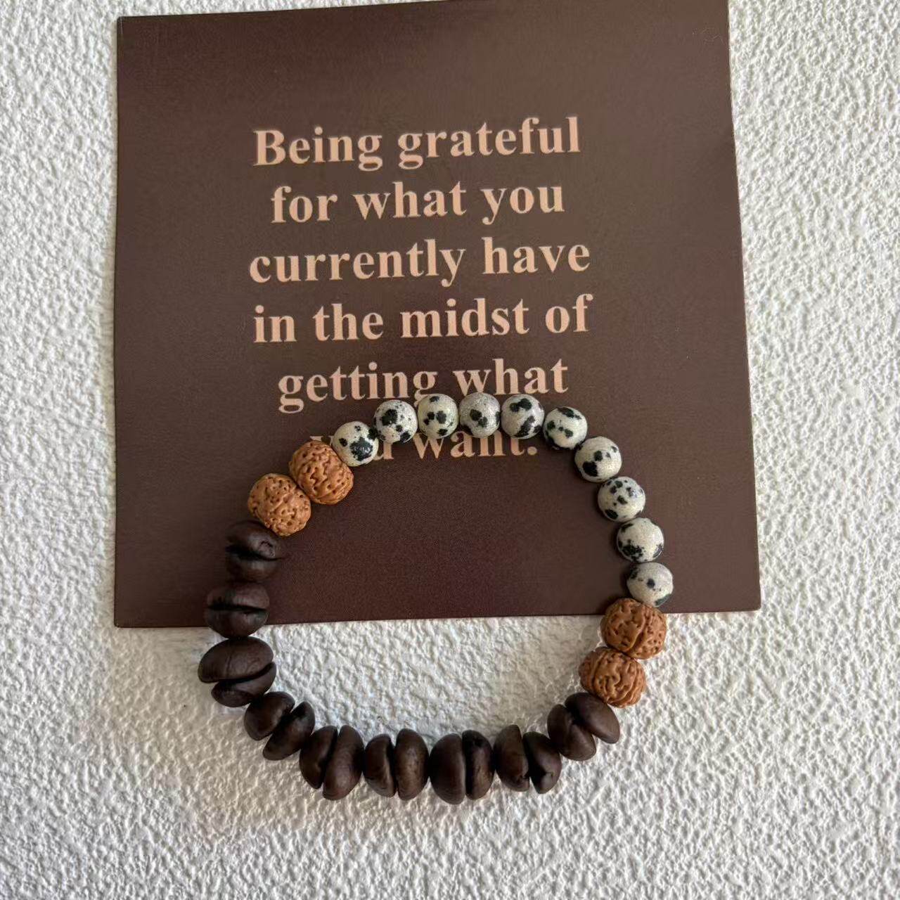 咖啡豆文艺小众手串咖啡豆手链菩提个性小众设计首饰盘玩单圈手串