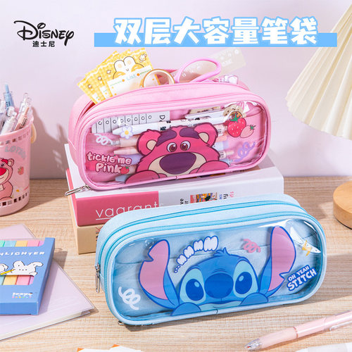 迪士尼透明笔袋女孩小学生