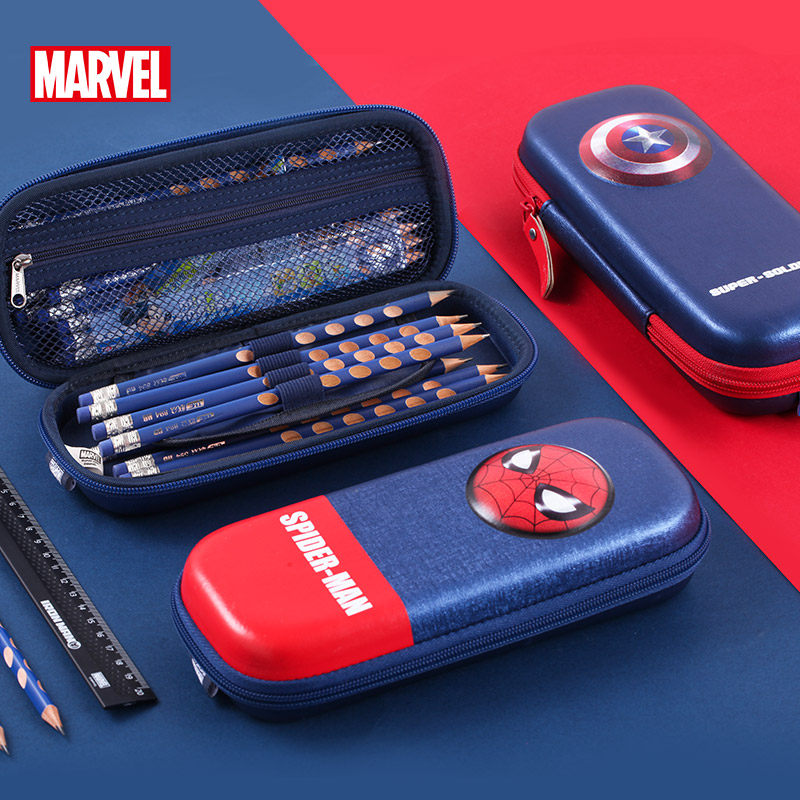 迪士尼儿童笔袋男学习用具小学生大容量漫威美国队长文具盒铅笔盒
