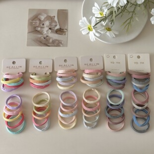 5根高颜值奶油色 日系甜美儿童发圈高弹力不伤发好用马尾皮筋发饰