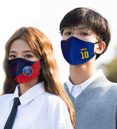 冬季保暖口罩足球巴萨皇马曼联C罗巴黎梅西纯棉加厚防尘面罩可洗