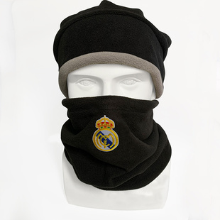 足球保暖脖套曼联巴萨利物浦AC米兰球迷男冬季防寒训练围脖抓绒帽