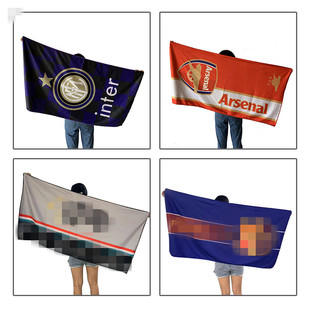 足球俱乐部大浴巾巴萨皇马意大利尤文巴黎球迷用品沙滩毛巾吸汗巾