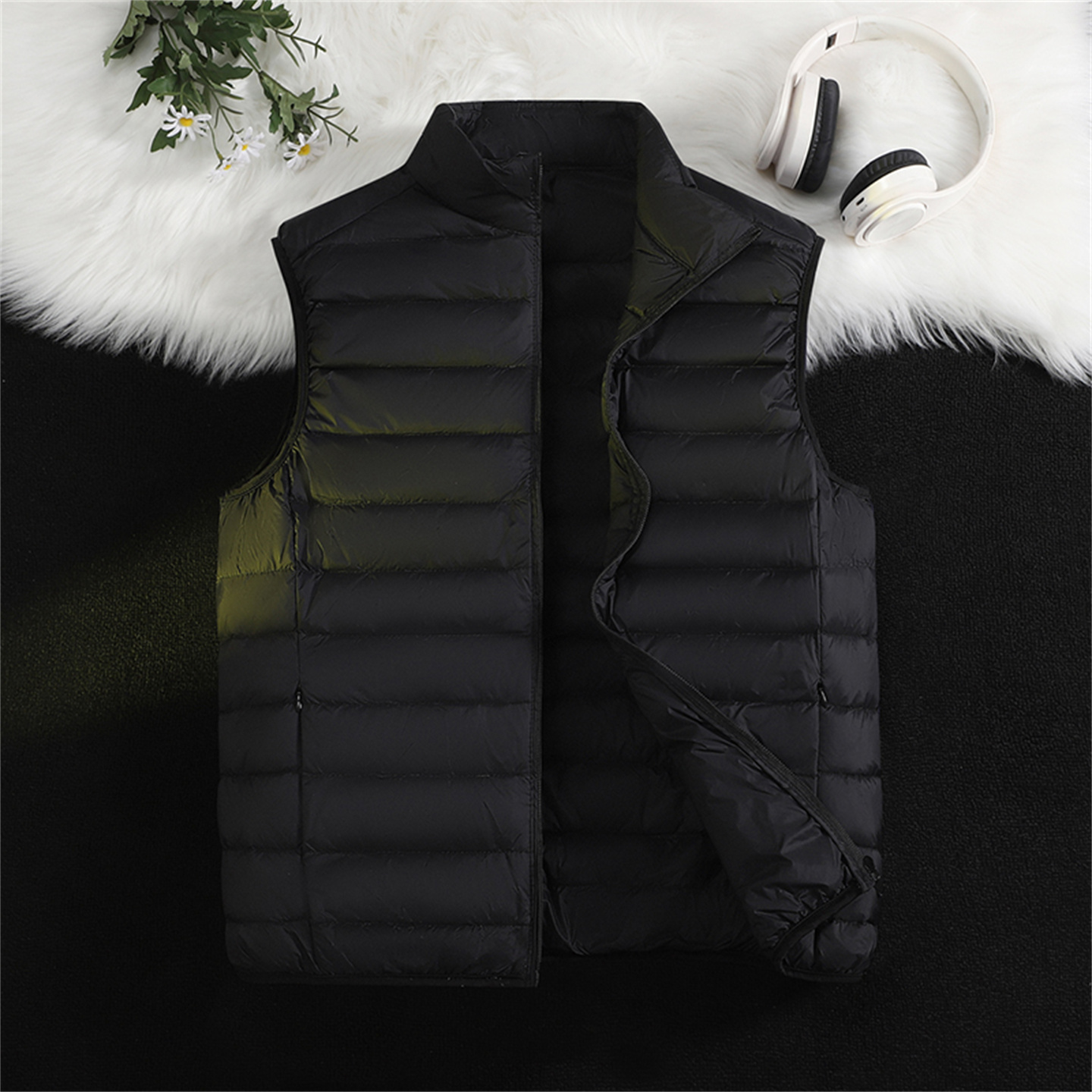 轻薄保暖羽绒马甲男立领保暖背心