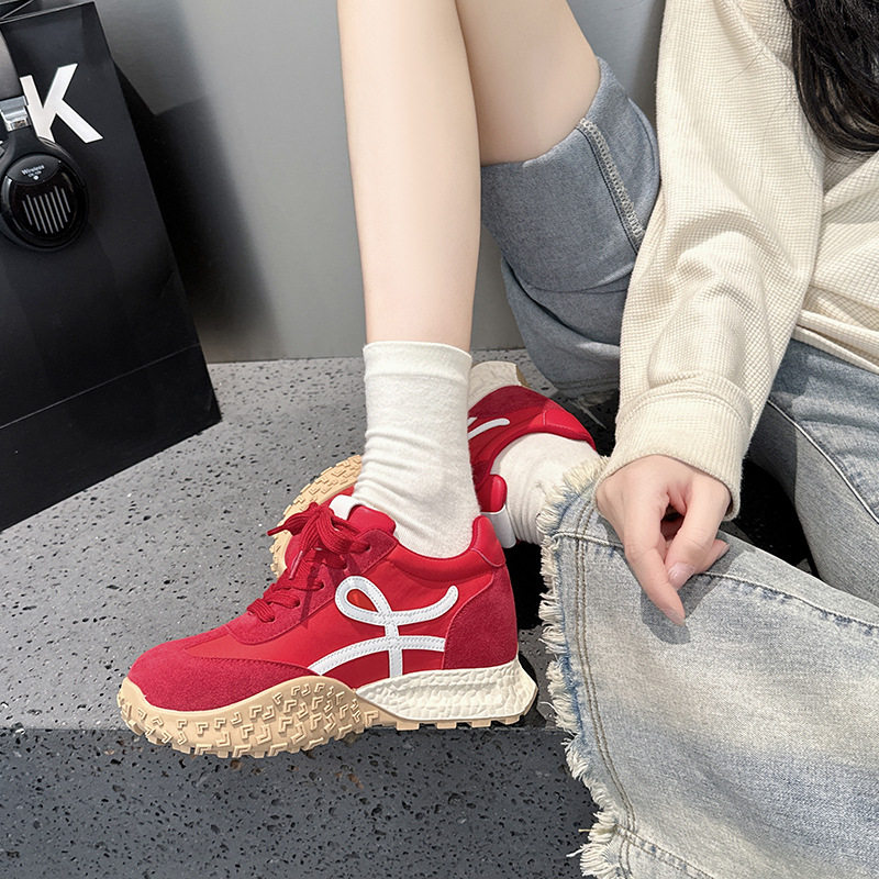 真皮~7CM内增高德训鞋女鞋厚底春夏款小个子复古休闲运动鞋老爹鞋,女鞋,时尚休闲鞋,淘宝优惠券,粉丝福利购,淘宝优惠卷