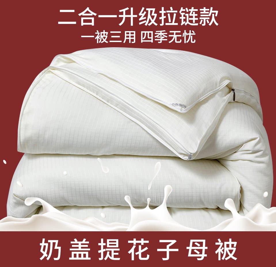 子母被二合一拉链款春秋被冬被加厚保暖学生宿舍被子被芯四季通用