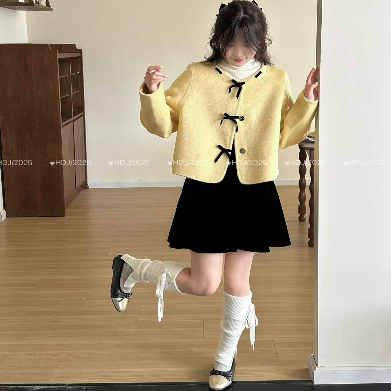 高端不起球双面羊绒大衣短款