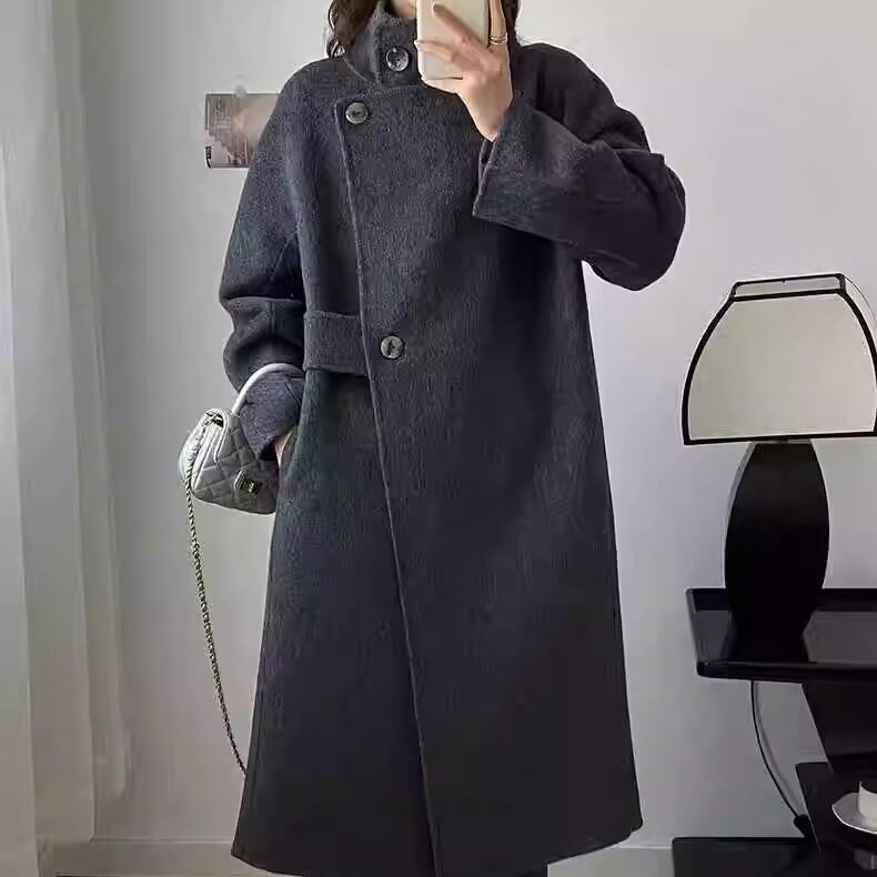 工厂直售羊毛大衣女2025年新款高端不起球双面羊毛大衣长款韩版