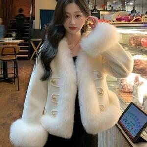 工厂直售百分百羊绒大衣女2024年新款高端不起球双面羊绒大衣短款