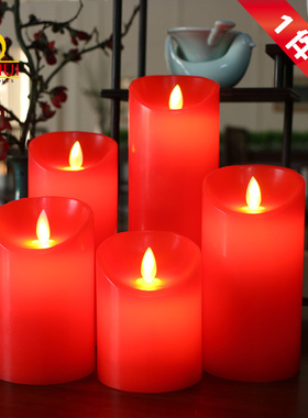 红色led电子蜡烛灯摇摆仿真石蜡假蜡烛安全无明火供佛婚庆酒吧灯
