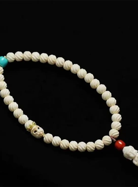 猛犸象牙扭花手持佛珠