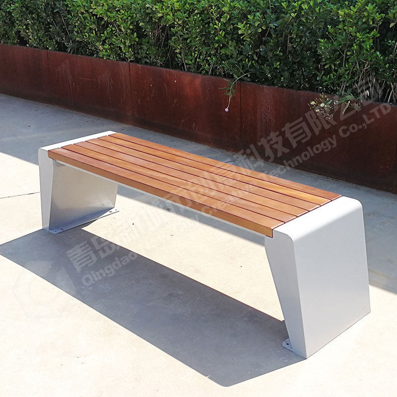定制公园凳室外园林简约休闲凳防腐木坐凳庭院景观户外排凳椅新品