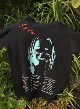 妈见打系列欧美街头复古astroworld摇滚歌手男女情侣套头短袖t恤