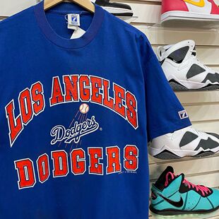 Los Angeles Dodgers道奇队潮牌美式小众vintage印花t恤男女半袖