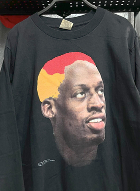 dennis rodman 丹尼斯罗德曼高街嘻哈男女款篮球风设计长袖t恤