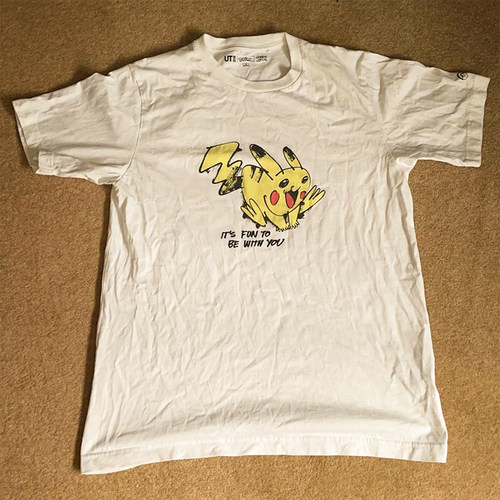 Pikachu Pokemon Tee短袖t恤White cute and humorous