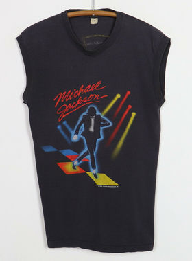 Michael Jacksons 1984 Victory Tour上衣网红爆款设计感古着砍袖