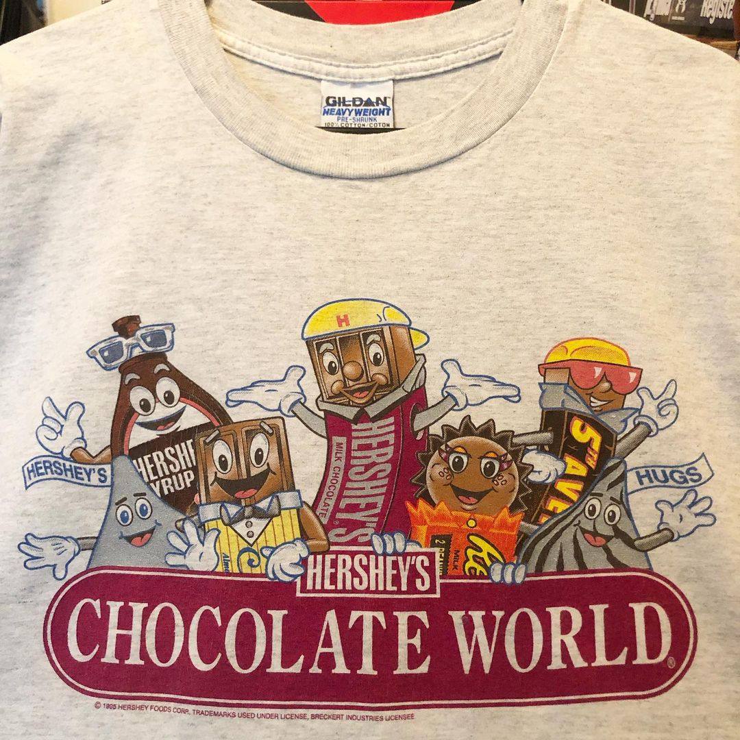 chocolate world美式卡通男女情侣款oldschool夏季重磅短袖t恤
