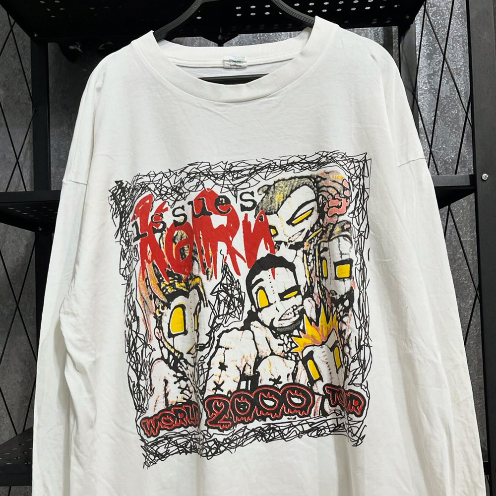 korn美国乐队经典专辑周边设计纪念款oversize嘻哈男女款长袖t恤