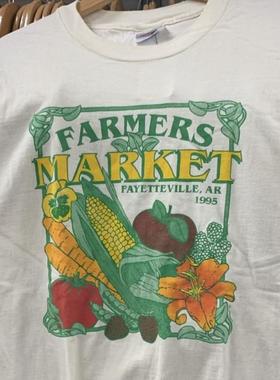 精选好物推荐 复古插画水果oversize夏季慵懒风设计男女款短袖t恤