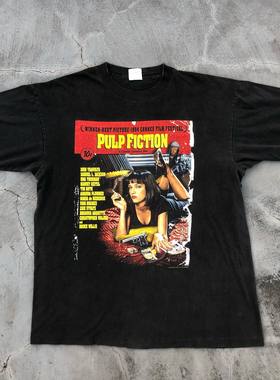 精选好物推荐 美式pulp fiction低俗小说黑色幽默情侣款短袖t恤
