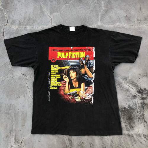 精选好物推荐 美式pulp fiction低俗小说黑色幽默情侣款短袖t恤