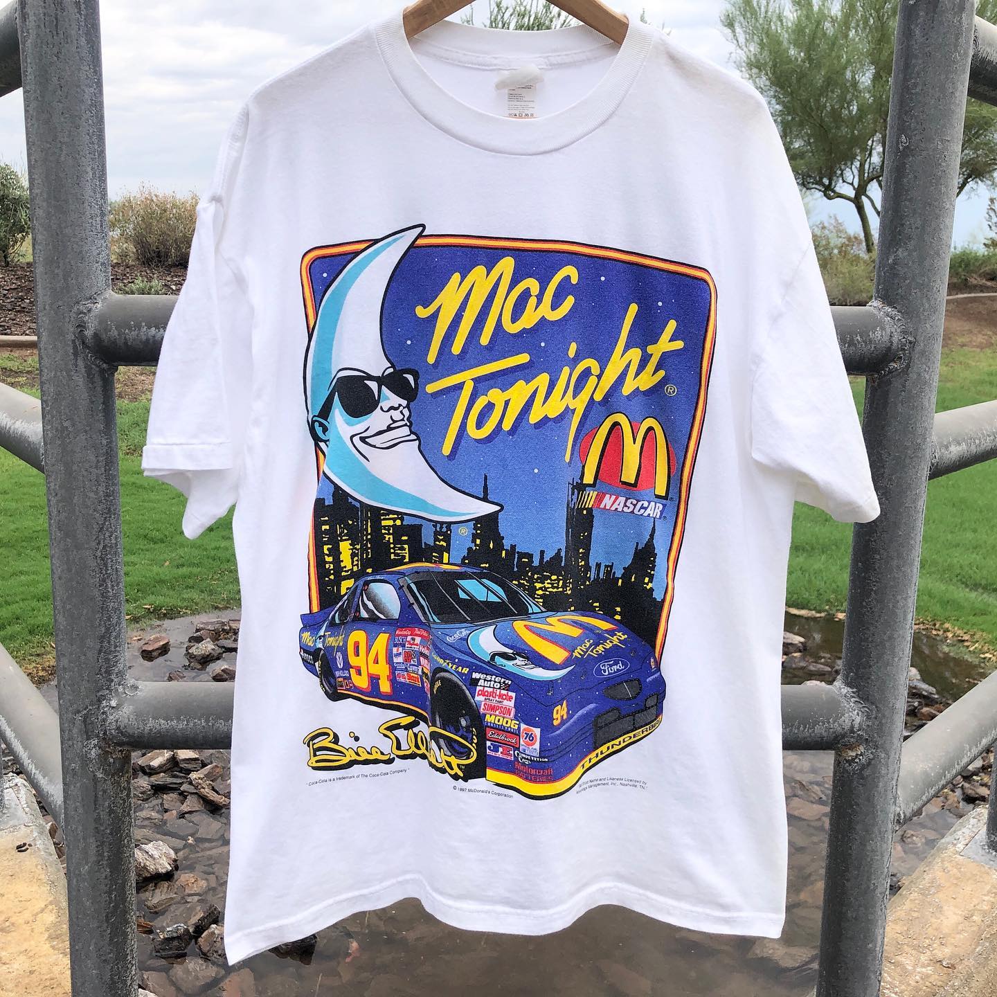 90s Make it Mac Tonight Bill Elliot NASCAR tee赛车短袖t恤