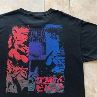 潮牌短袖Cowboy Bebop 星际牛仔动漫印花T恤宽松大码内搭打底衫