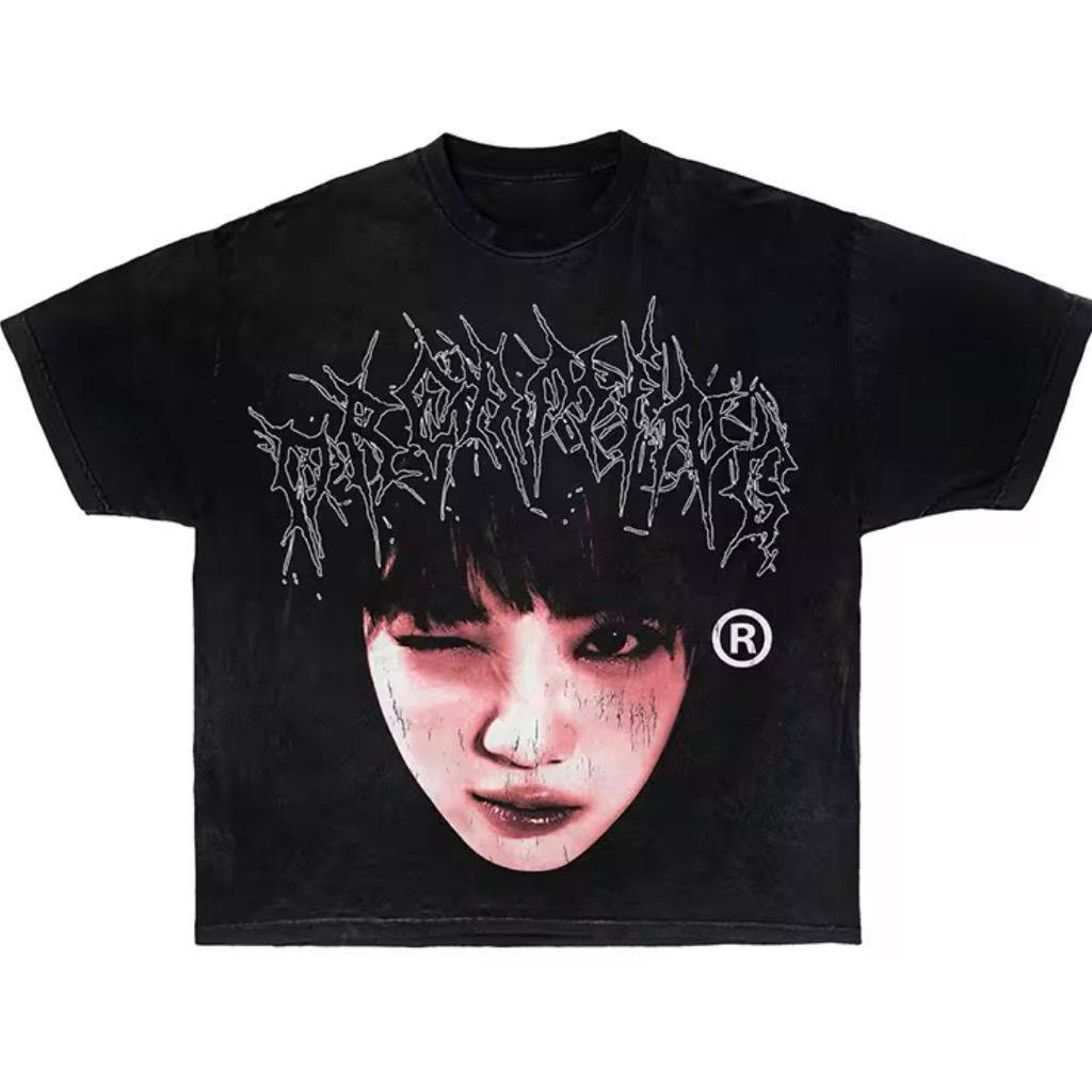 精选好物推荐！暗黑哥特少女涂鸦潮流创意独特设计感宽松短袖t恤,服饰配件/皮带/帽子/围巾,口袋巾,淘宝优惠券,粉丝福利购,淘宝优惠卷