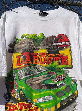 Jurassic Park侏罗纪公园同款race car Double print Tee短袖t恤