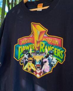 日系古着vintage短袖复古恐龙战队标志抖音同款对镜摇宽松大码T恤