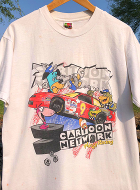 1997 Cartoon Network Wacky Racing lovers' style tee 短袖t恤