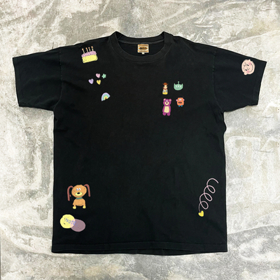 oldschool小众cartoon草莓熊oversize男女款 T-shirt 短袖t恤