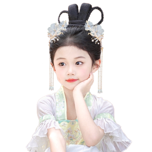 儿童汉服假发包古装女童舞台演出懒人发髻古风头饰日常盘发垫发包