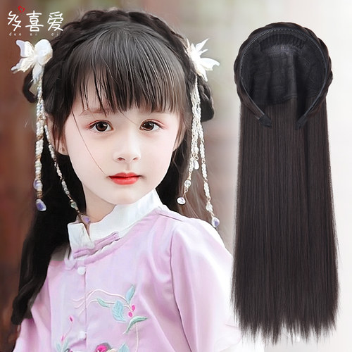 儿童古装汉服假发包懒人